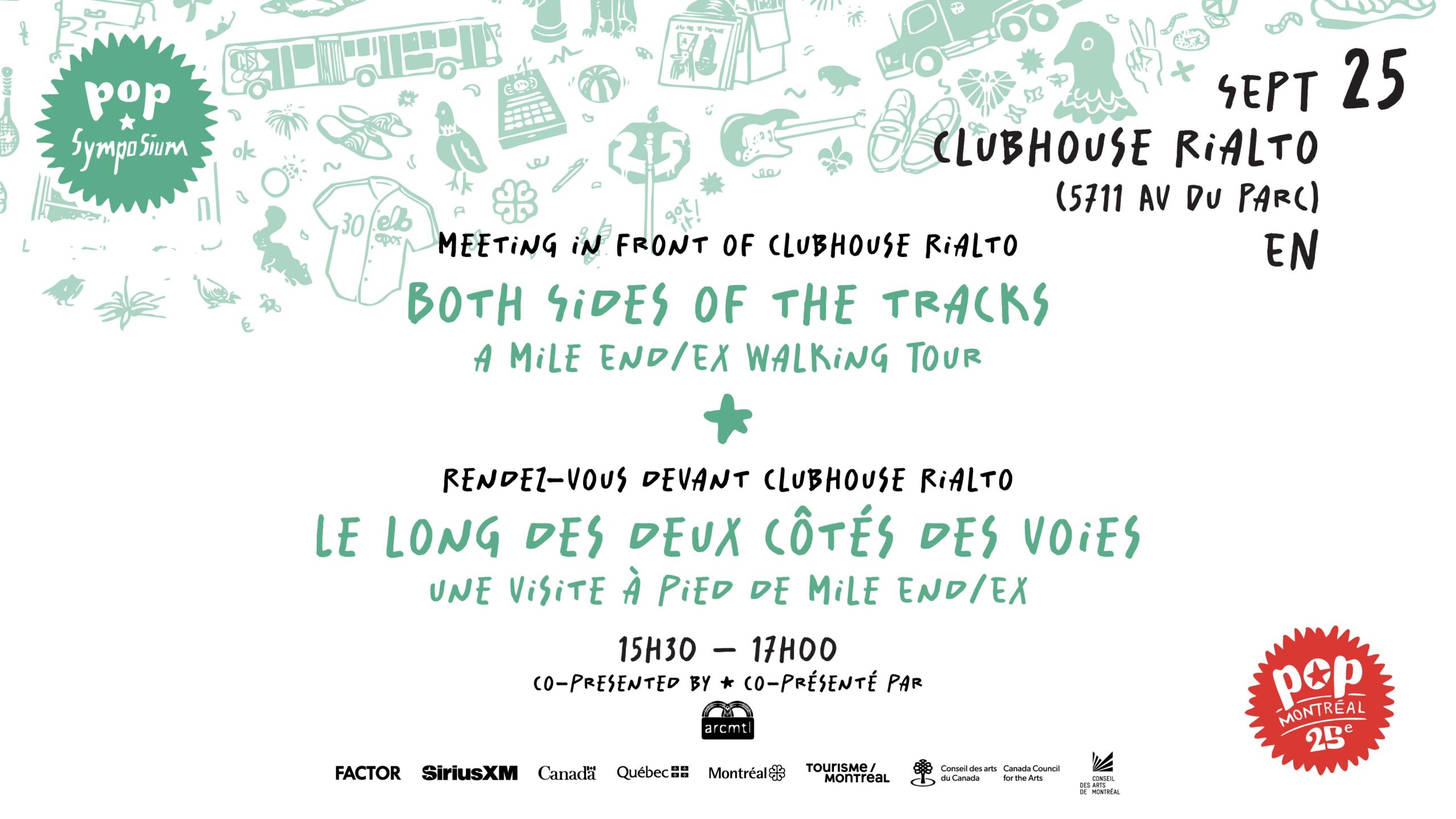 Affiche de Along The Tracks – a Mile End/Ex Walking Tour au Théâtre Rialto à Montréal, le 25 septembre 2026