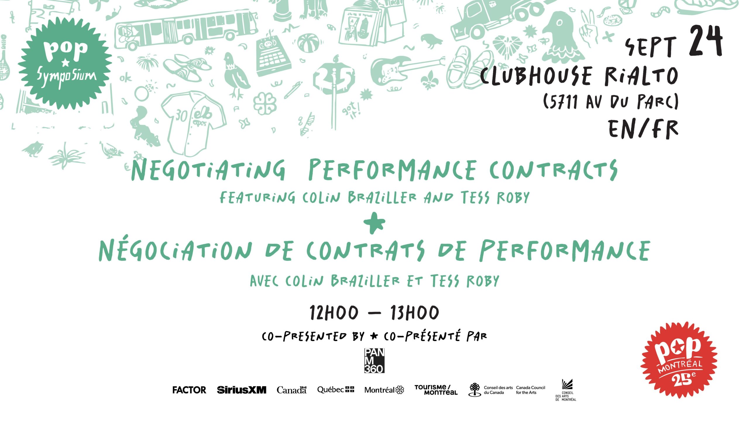 Affiche de Negotiating Performance Contracts au Théâtre Rialto à Montréal, le 24 septembre 2026