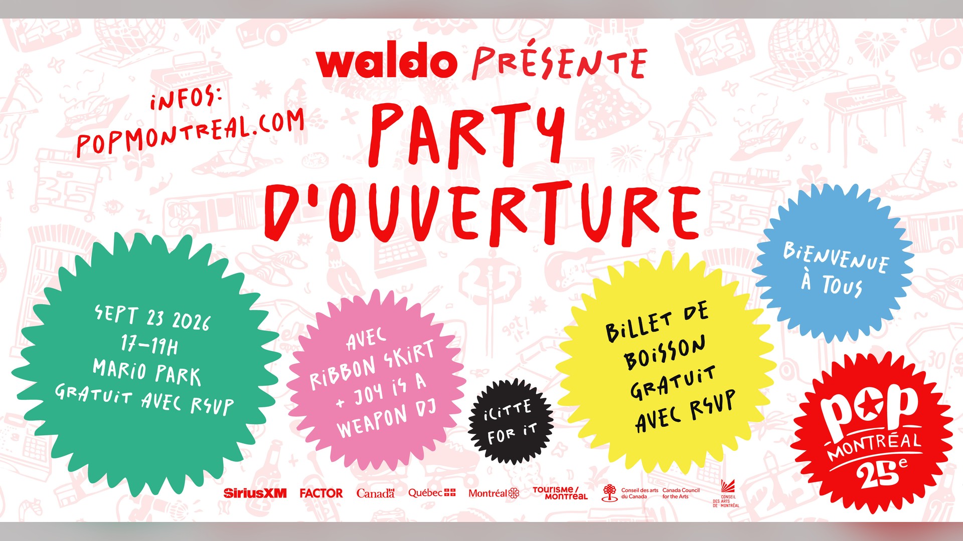 Affiche de Opening Party au Mario Park à Montréal, le 23 septembre 2026