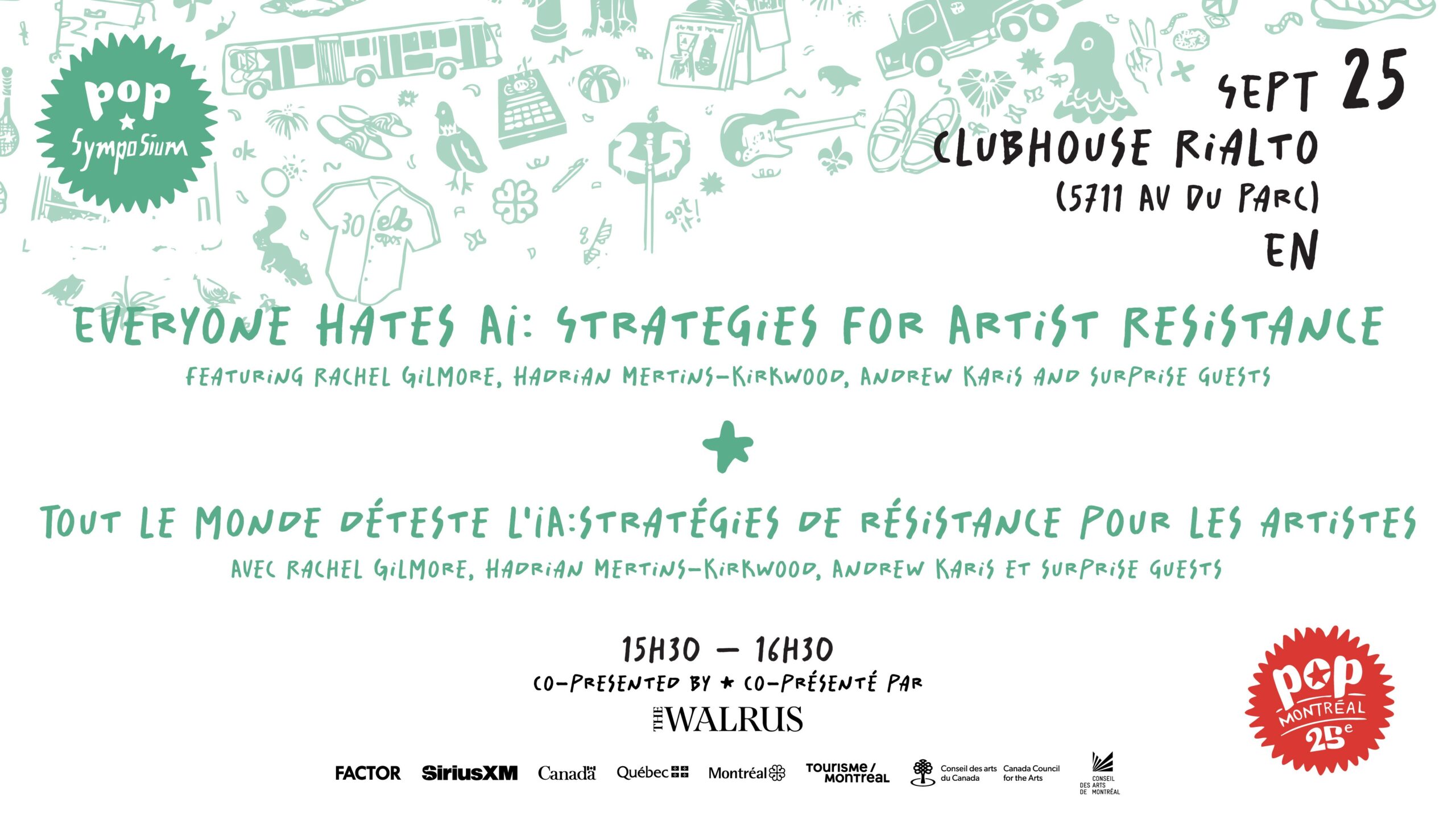 Affiche de Everyone Hates AI: Strategies for Artist Resistance au Théâtre Rialto à Montréal, le 25 septembre 2026