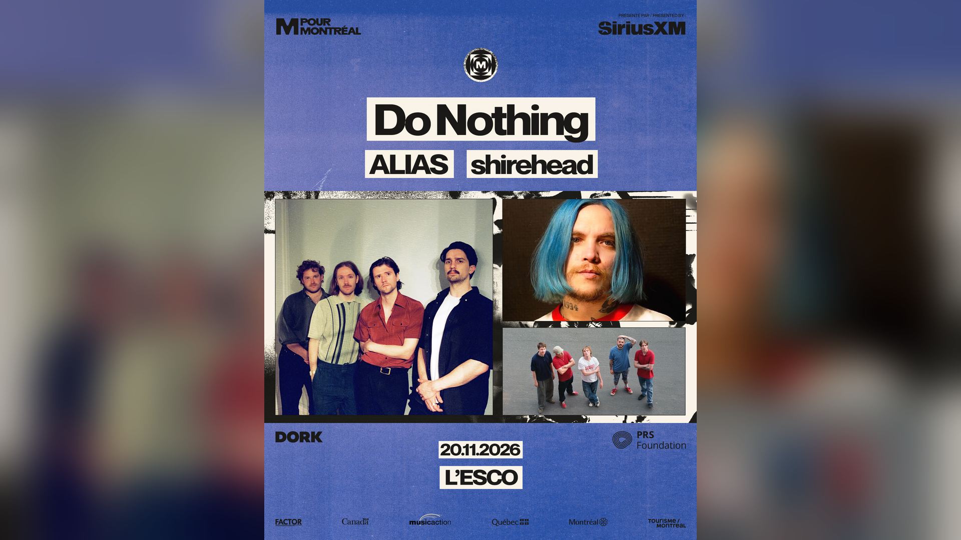 Affiche de Do Nothing, Alias & shirehead à l’Escogriffe à Montréal, le 20 novembre 2026
