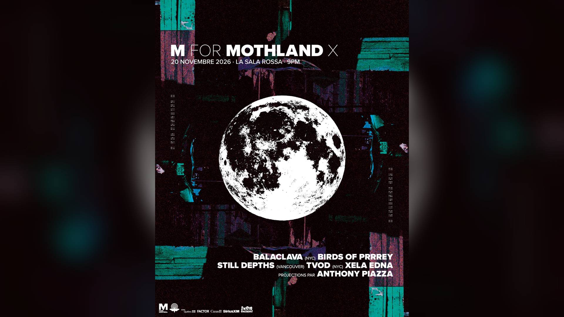Affiche de M FOR MOTHLAND à la Sala Rossa à Montréal, le 20 novembre 2026