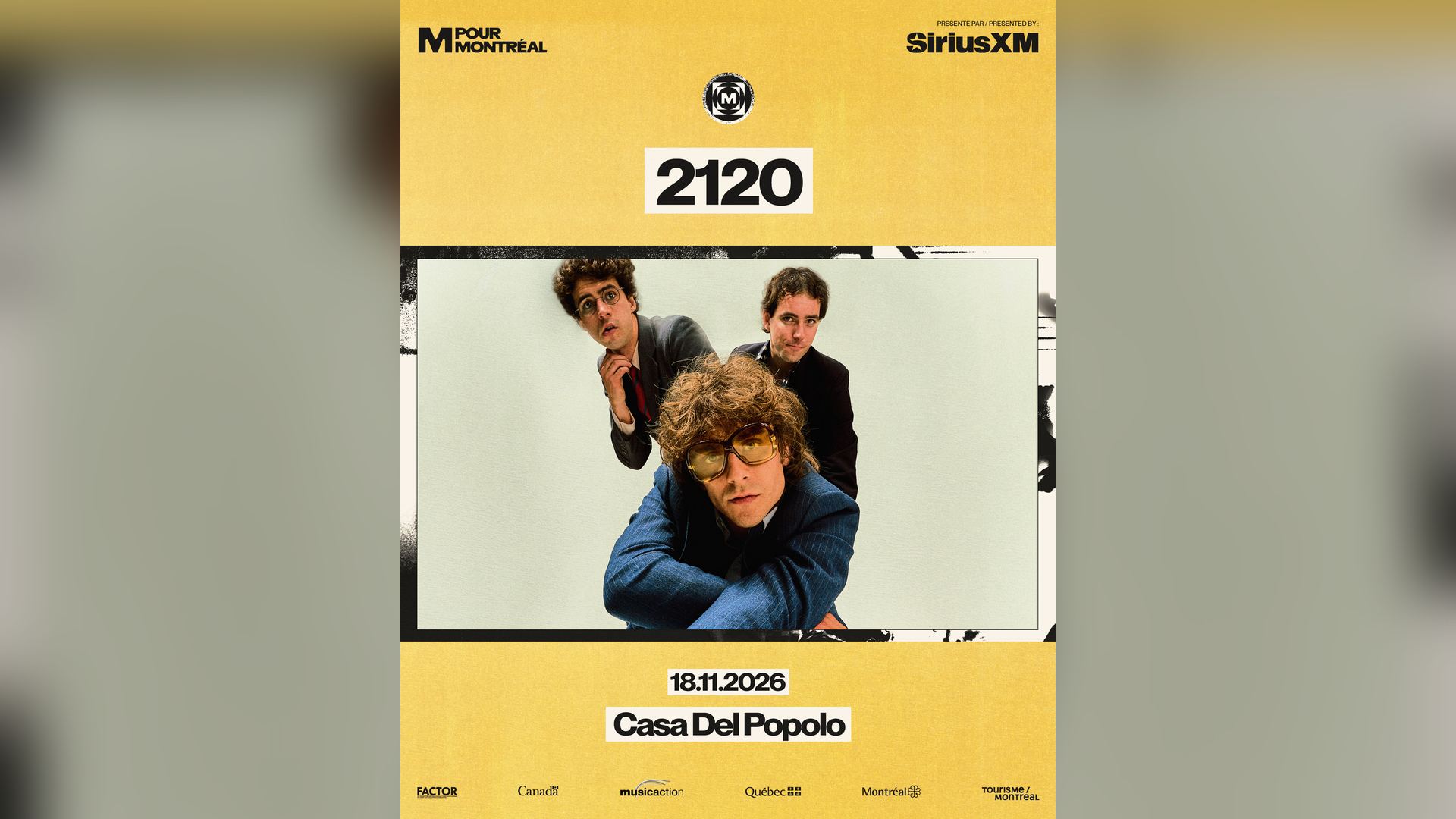 Affiche de 2120 au Casa del Popolo à Montréal, le 18 novembre 2026