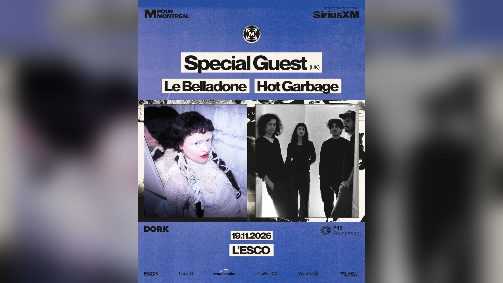 Affiche de Special Guest (UK), Le Belladone & Hot Garbage à l’Escogriffe à Montréal, le 19 novembre 2026