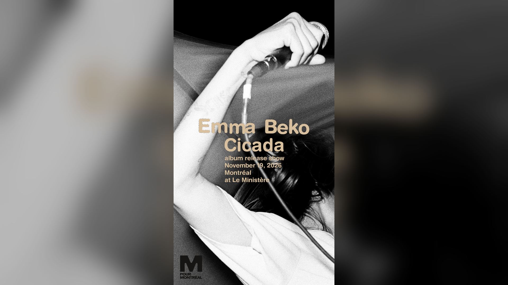 Affiche de Emma Beko au Ministère à Montréal, le 19 novembre 2026