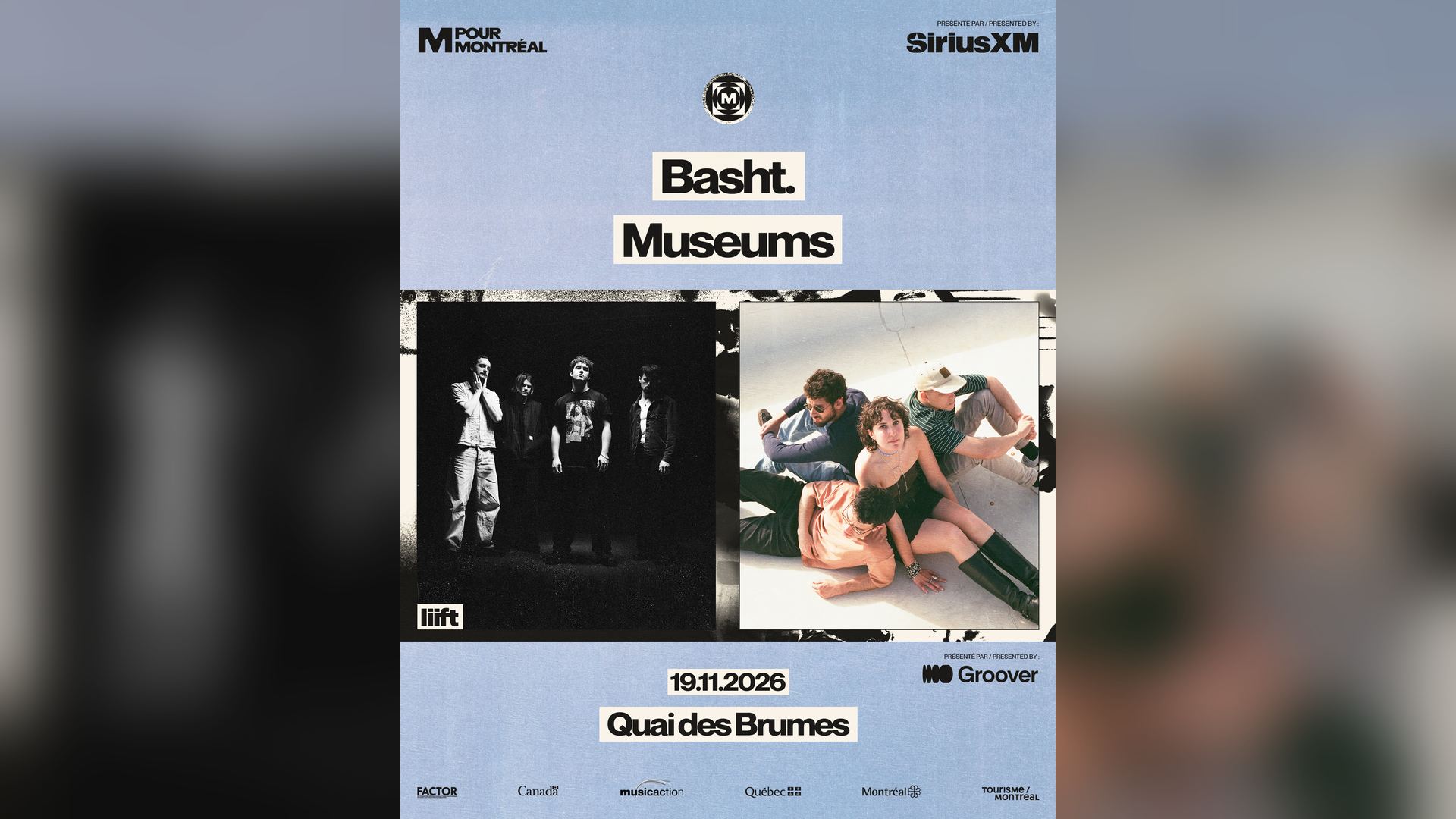 Affiche de Basht. & Museums au Quai des brumes à Montréal, le 19 novembre 2026